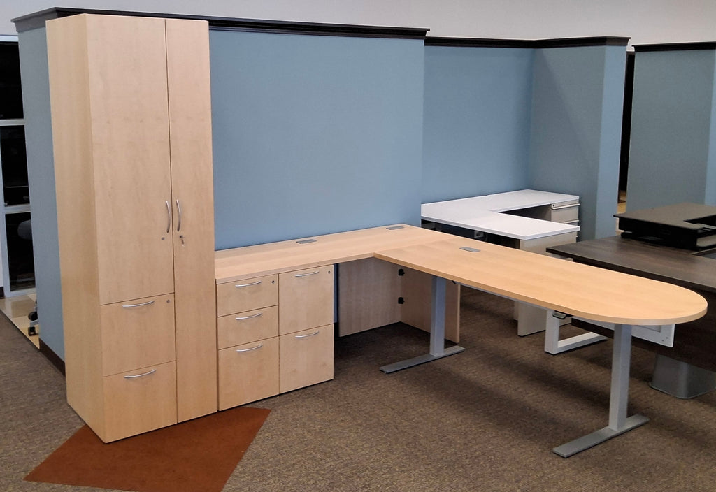 Gunlocke  L- Shaped  Sit-Stand Desk