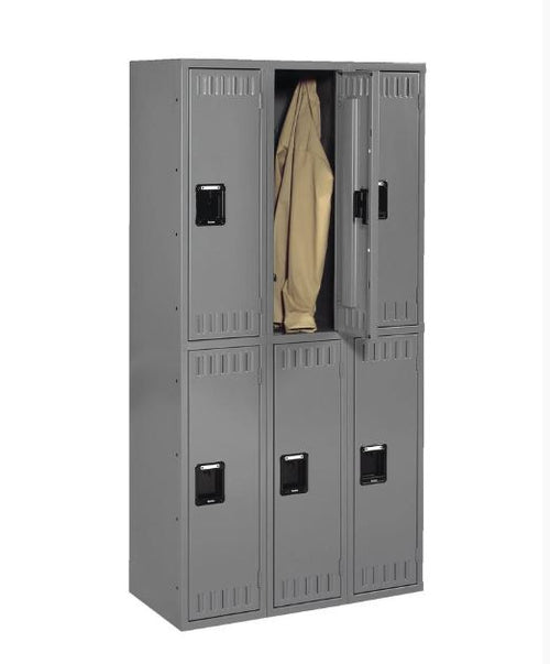 6 Open Double Tier Locker – Medium Grey